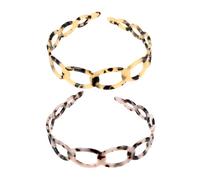 LOORGVEL 2pcs Tortoiseshell Teeth Headbands Lightweight Hollow Out Hairbands for Women Comfortable Stylish Hair Jewelry for Party Daily Wear Random Color