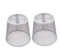 LOORGVEL 2pcs Transparent Grey Cloth Lamp Shades Clip Chandelier Covers for Wall Floor and Ceiling Lights Stylish Home Decoration and Gift
