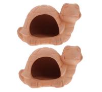 LOORGVEL 2pcs Turtle-shaped Porous Aquarium Hiding Caves for Fish Shrimp Shelter Stress-relief Decorative Fish Tank Ornaments and Playful Aquatic Habitat