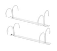 LOORGVEL 2pcs Under Cabinet Mug Rack Iron Coffee Cup Holder Space Saving Kitchen Organizer with Hooks Sturdy Tea Cup Holder for Hanging Mugs Modern White Cupboard Shelf Hanger