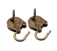LOORGVEL 2pcs Vintage Padlock with Key for Small Box Locking Buckle Retro Jewelry Case Locks with Antique Style Craftsmanship Decorative and Secure for Bags and Jewelry Boxes