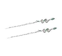 LOORGVEL 2pcs Vintage Snake Shape Hair Sticks with Rhinestones Elegant Silver Hair Chopsticks for Womens Minimalist Jewelry for Weddings Parties Daily Wear