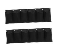 LOORGVEL 2PCS Wall Mounted Multi Pocket Planting Bags Horizontal Felt Grow Pouches Weather Resistant Planters for Indoor Outdoor Garden Balcony Decor
