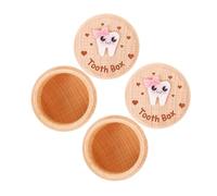 LOORGVEL 2pcs Wooden Tooth Keepsake Box Capacity Tooth Collection Holder for Boys and Multifunctional Hair and Memory Storage Minimalist Stylish Design for Nursery Decor