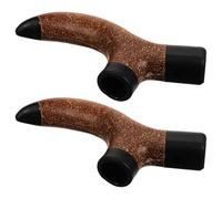 LOORGVEL 2pcs Wooden Trekking Pole Handles with Secure Grip for Wet Conditions and Support for Hands and Wrists, for Outdoor Activities and Uneven Surfaces Hiking Stick Replacement