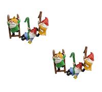 LOORGVEL 2sets Resin Hanging Gnome Ornaments Rustic Garden Decorations for Courtyard Planters Micro Landscape Outdoor Home Scene Decor 3pcs*2