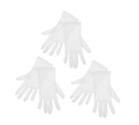 LOORGVEL 3 Pairs White Billiards Referee Gloves Polyester Cotton Blend Comfortable Snooker Mittens for Official Competition and Professional Pool Sports