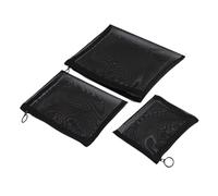 LOORGVEL 3 Pcs Mesh Makeup Storage Pouch Black Cosmetic Organizer Travel Toiletries Bag Lightweight Portable Pencil and Cosmetic Pouches for Women