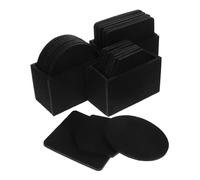 LOORGVEL 3 Sets Felt Coasters with Holder Heat Insulation Beverage Mats Non Slip Round Square Cup Pads Thick Absorbent Felt Protectors for Coffee Mugs Drinks Dining Table Surface
