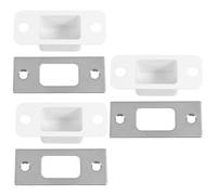 LOORGVEL 3 Sets Thickened Stainless Steel Door Reinforcement Strike Plate with Lock Latch Guide for Wooden Doors Durable Deadbolt Back Plate for Secure Home and Office Locks Compact Design