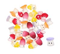 LOORGVEL 30pcs Resin Miniature Mushroom Figurines Cute Decorations for Fairy Micro Landscape Whimsical Ornaments to Beautify Lawn Home and DIY Craft Scenes