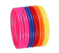 LOORGVEL 32pcs 6cm Plastic Toss Rings Set Kids Educational Throw Games Toy for Outdoor Fun and Target Practice Random Color