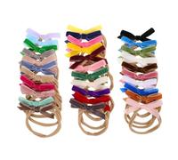 LOORGVEL 32pcs Girl Headbands Soft Bow Elastic Hairbands for Newborns and Fluffy Stretchy Headband Decor with Adorable Bow for Comfortable Fit and Delicate Skin Protection