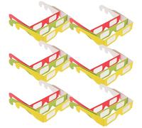 LOORGVEL 36Pcs 3D Diffraction Glasses with Red, Green, Yellow Special Effect Light Paper Eyewear for Music Festivals, Birthday Parties, Outdoor Celebrations and Carnival Costume Accessories