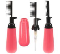 LOORGVEL 3pcs 130ml Hair Dye Applicator Comb Bottles Set Salon Hair Coloring Dispensing Brushes for Root Touch-up Plastic for Professional and Home Use Random Color