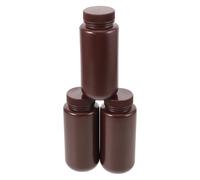 LOORGVEL 3pcs 500ml Plastic Medicine Bottles with Lids, Refillable Dark-Colored Sample and Reagent Storage Containers for Laboratory and Chemical Use