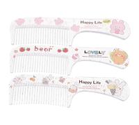 LOORGVEL 3Pcs Adorable Cartoon Hair Combs All Purpose Static Hair Accessories for Thick Thin Hair present for Students Friends Bear Rabbit Rabbit