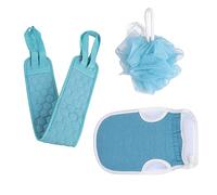 LOORGVEL 3Pcs Back Pulling Towel Flower Ball Bath Rub Kit for Exfoliating Deep Clean Dual Sided Durable Shower Towels Design for Daily Skin Care