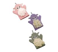 LOORGVEL 3pcs Bathing Gloves Double-sided Bath Towels for Boys and Girls Bath Tools Matcha Secret for Showers