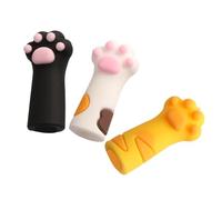 LOORGVEL 3pcs Cat Paw Protective Silicone Nipper Covers for Cuticle Scissors Tweezers Sleeve in Mixed Colors Safety Guard for Nail Art Tools