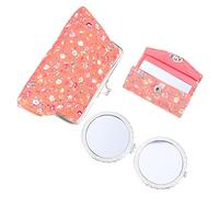 LOORGVEL 3pcs Chinese-Style Makeup Organizer Mirror and Lipstick Case Compact Purse for Cosmetics Cash and Essentials for Daily Use and Travel
