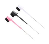 LOORGVEL 3pcs Dual-ended Eyebrow Eyelash Comb Brush Set, Double Head Brow and Lash Grooming Tools for Eye Makeup, Mixed Colors, Suitable for Daily Beauty and Travel Use