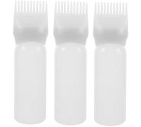 LOORGVEL 3pcs Hair Applicator Bottles with Comb Head for Root Dyeing and Perming Easy One Handed Squeeze Even Color Distribution Salon and Home