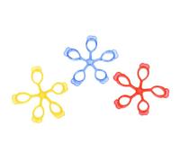 LOORGVEL 3Pcs Hand Exerciser Finger Trainer for Guitar and Piano, Portable Tension Trainer with Yellow, Red, Blue Colors for Hand Strength and Dexterity Improvement