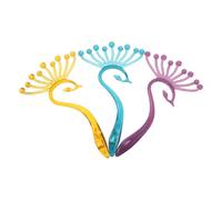 LOORGVEL 3pcs Handheld 9-Claw Scalp Massager Set Plastic Claw Hair Scratcher for Stress Relief and Deep Relaxation at Home Office Spa Purple, Gold, Blue