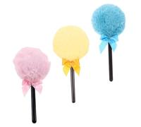 LOORGVEL 3pcs Lollipop Loose Powder Puff with Soft Fluffy Surface for Blush and Body Dusting Reusable Makeup Sponges for Women Easy Seamless Blending Cosmetic Tools