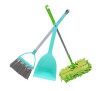 LOORGVEL 3pcs Mini Cleaning Set for Detachable Small Broom Dustpan Mop with Lock Housekeeping Tools for Boys and Educational Play Props Green