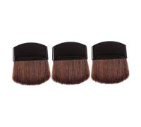 LOORGVEL 3pcs Mini Flat Powder Makeup Brush Set Half-Round Blush Brushes for Face Small Cosmetic Tool for Blending and Applying Foundation for Travel and Daily Use