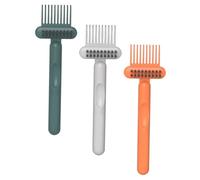 LOORGVEL 3Pcs Multifunctional Hair Brush Cleaning Tool Cushion Design Easy to Disassemble Comb Cleaning Brush Orange and Grey for Home and Salon Maintenance