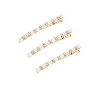 LOORGVEL 3Pcs Pearl-studded Vintage Hair Clips Elegant Rhinestone Barrettes Creative Headwear for Women Stylish Hair Accessories with Secure Grip