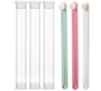 LOORGVEL 3pcs Pet Toothbrushes for Cats Dogs and Rabbits, Soft Fine Bristles, White Green Pink, Oral Dental Cleaning Kit with Tongue Scraper, Suitable for Small to Medium Pets