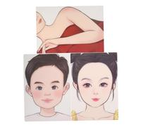 LOORGVEL 3pcs Reusable Face Painting Practice Board Waterwashable Makeup Templates Colorful Realistic Human Face Design for Art Classes Festivals Parties