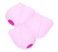 LOORGVEL 3pcs Rose Silicone Makeup Brush Covers Protective Dustproof Sleeve for Travel Cosmetic Blush Powder Brushes
