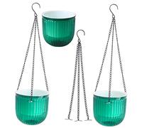 LOORGVEL 3pcs Self Watering Resin Hanging Flowerpots Large Caliber Plant Pots with Sun Resistant Design Indoor Planter Basket for Novice Growers and Wall Decoration