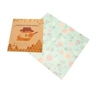 LOORGVEL 3pcs Set Reusable Beeswax Food Wraps Floral Pattern, Household Fresh-Keeping Bowl Covers, Sustainable Food Packaging for Sandwich, Cake, and Butter Preservation