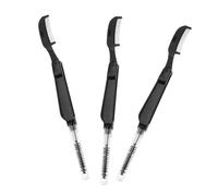 LOORGVEL 3PCS Stainless Steel Mascara Wands Eyelash Brush and Eyebrow Comb Double-end Makeup Brush Tool for Women and Precision Grooming and Lash Separation