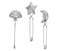 LOORGVEL 3pcs Stainless Steel Tea Strainers Creative Star Moon Shell Design Fine Mesh Tea Filters for Loose Leaf Home and Restaurant Use