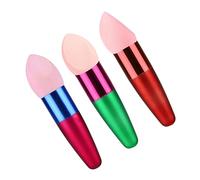LOORGVEL 3pcs Wet and Dry Makeup Sponge Brush Corner Cut Foundation Egg Puff Cosmetic Sponge for Face Makeup Application Random Color