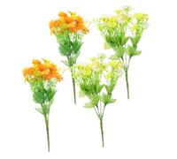 LOORGVEL 4 Bunches Faux Daisy Flowers Artificial Decorative Plants Realistic Elegant Daisy Branches for Home Office Wedding Decor Crafting Bouquet