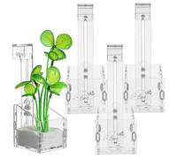 LOORGVEL 4 Pcs Acrylic Aquarium Plant Holders Transparent Aquatic Planters Fish Tank Plant Stands Easy to Use and Reusable Fish Tanks Decoration