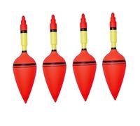 LOORGVEL 4 Pcs Plastic Sea Fishing Floats Sensitive Bite Indicators for Suspended Bait Non Deformable Bobbers for Saltwater Angling and Teaching Beginners