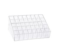 LOORGVEL 40-grid Lipstick Holder and Nail Polish Rack, Plastic Stair-step Lip Gloss Organizer for Makeup Storage and Cosmetic Display in Home or Salon