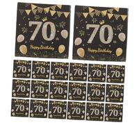LOORGVEL 40pcs 70th Birthday Beverage Napkins Wedding Anniversary Napkins Wedding Anniversary Decoration Dessert Cake Table Supplies Black