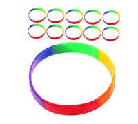 LOORGVEL 42pcs Rainbow Silicone Wristbands for Pride Month Colorful Lgbt Rubber Bracelets Fit Party Supplies for Festivals Events and Celebrations