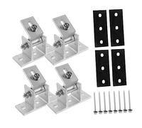 LOORGVEL 4pcs Adjustable Aluminum Solar Panel Mounting Bracket with Front Foot Supports and Rubber Pads Stable Tilt Stand for Various Easy Installation for DIY Solar Projects