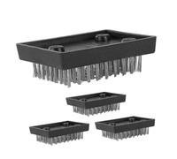 LOORGVEL 4pcs Bbq Cleaning Brush Outdoor Grill Bbq Grill Cleaner Tool Wire Cleaning Brush Black Stainless Steel